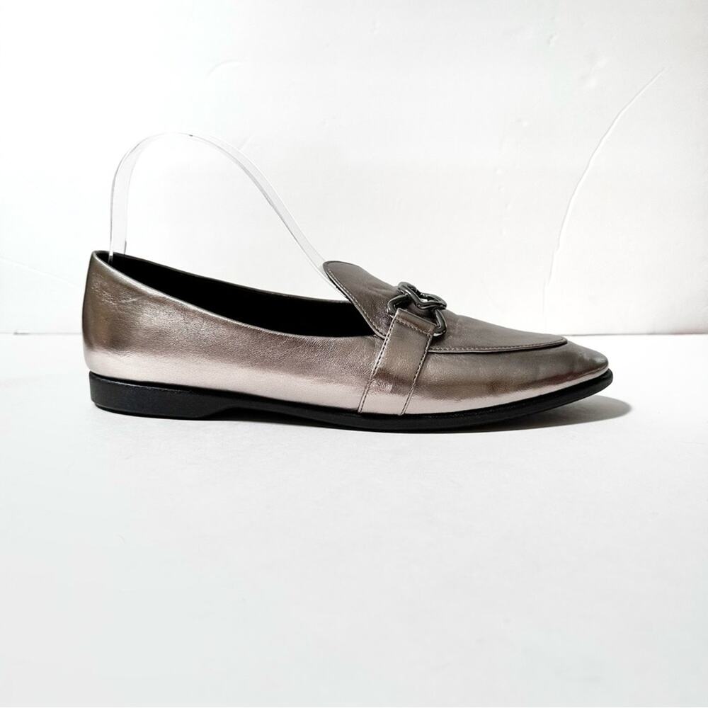 Aerosoles Borgio Loafer Graphite Faux Leather Sz 11 Silver Metallic Comfort